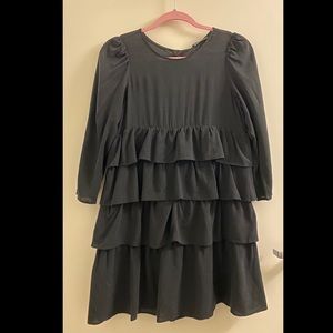 Zara Ruffle Black Mini Dress